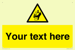 Custom warning hand crushing between press brake tool